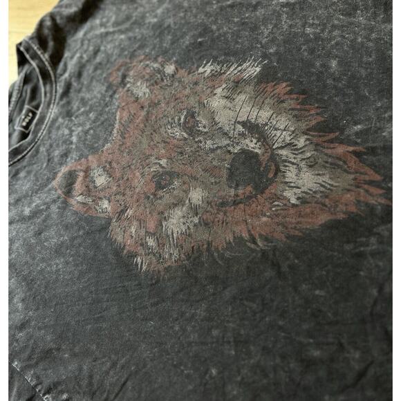 Cleo + Wolf Nature T Shirt Relaxed Fit Sz. Small Black Wolf Graphic - Picture 3 of 6